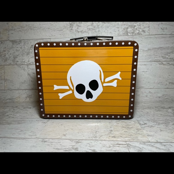 Pirates Skull Crossbones Kids lunch box tin Metal - Picture 5 of 12